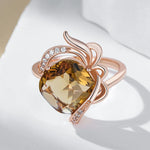 Ethereal Amber Crystal Ring