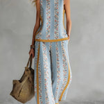 Ruby | Retro Print Top & Trouser Set