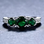 Sculptural Touch Emerald Ring