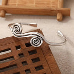 Classic Silver Double Spiral Cuff Bracelet
