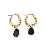 Louane Graceful Drop Stone Twisted Earrings