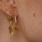 Toned Scalloped Hoop Earrings