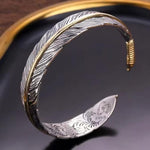 Vintage Feather Cuff Adjustable Bracelet