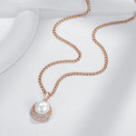 Opulent Pearl Halo Pendant Necklace
