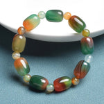 Barrel Jade Beaded Bracelet