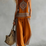 Ruby | Retro Print Top & Trouser Set
