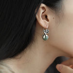 Ethnic Round Jade Bead Earrings