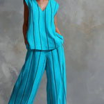 Paige | Striped Top & Wide-Leg Pants Set