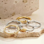 Elegant Stacked Crystals Statement Ring