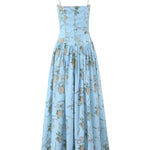 Senna | Bloom Midi Dress – Soft Blue Floral