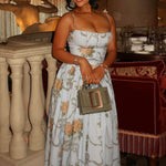 Senna | Bloom Midi Dress – Soft Blue Floral
