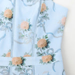 Senna | Bloom Midi Dress – Soft Blue Floral