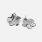 Chic Silver Floral Earrings