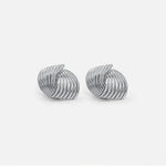 Modern Silver Twist Earrings