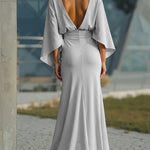 Tia | Elegant V-Neck Backless Sleeve Dress