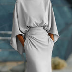 Clara | Elegant V-neck backless sleeve dress