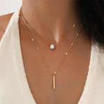 Vintage Necklace Set with Gold Pendant