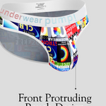 2 Pack Men's Stretch Fit Doodle Print Low-Rise Briefs