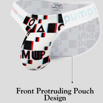 2 Pack Men's Breathable Alphabet-Print Expanded Pouch Briefs