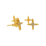 Crystal Double Star Stud Earrings