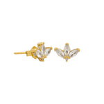 Crystal Fan Stud Earrings