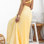Christen | Pleated V-Neck Maxi Dress