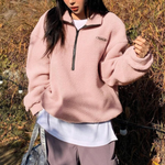 AVALANNA™ - Comfy Fuzzy Half Zip Long Sleeve Sweatshirt