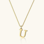 Vintage Letter Initial Gold Necklace