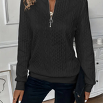Claire | Women zip-up cable knit sweater