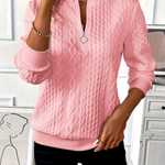 Claire | Women zip-up cable knit sweater