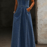 Savannah | Vintage Denim Maxi Dress