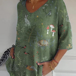 Caia | Animals Repeat Pattern Printed Women's Casual Pullover Knit