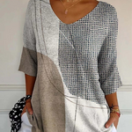 Olya | Abstract Geometric Pattern Art Print Casual Knit Pullover