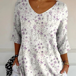 Women's Vintage Floral Art Casual Pullover Knit