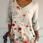 Catalina | Vintage Floral Pattern Art Print Casual Knit Pullover