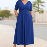Brielle | Cross-Front Short Sleeve Dress
