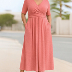 Brielle | Cross-Front Short Sleeve Dress