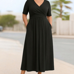 Brielle | Cross-Front Short Sleeve Dress