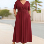 Brielle | Cross-Front Short Sleeve Dress