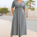 Brielle | Cross-Front Short Sleeve Dress