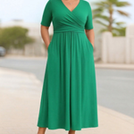 Brielle | Cross-Front Short Sleeve Dress