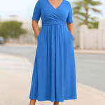Brielle | Cross-Front Short Sleeve Dress