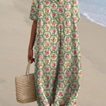 Women's Vintage Floral Print Casual Flowy Dress
