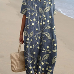 Women's Vintage Floral Print Casual Flowy Dress