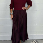 Claudia - Maxi dress with sweater and pleated skirt