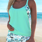 Tankini Swimsuits Tummy Control Two Piece Blouson Bathing Suit