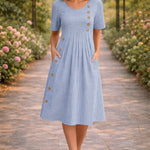 Angie | Striped a-Line Midi Dress