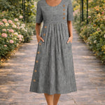 Angie | Striped a-Line Midi Dress