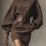 Jaymie | Knit Mini Dress with Belt