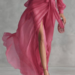 Mosi | Elegant Chiffon V-Neck Tie-Waist Long Dress